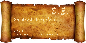 Dornbach Elemér névjegykártya